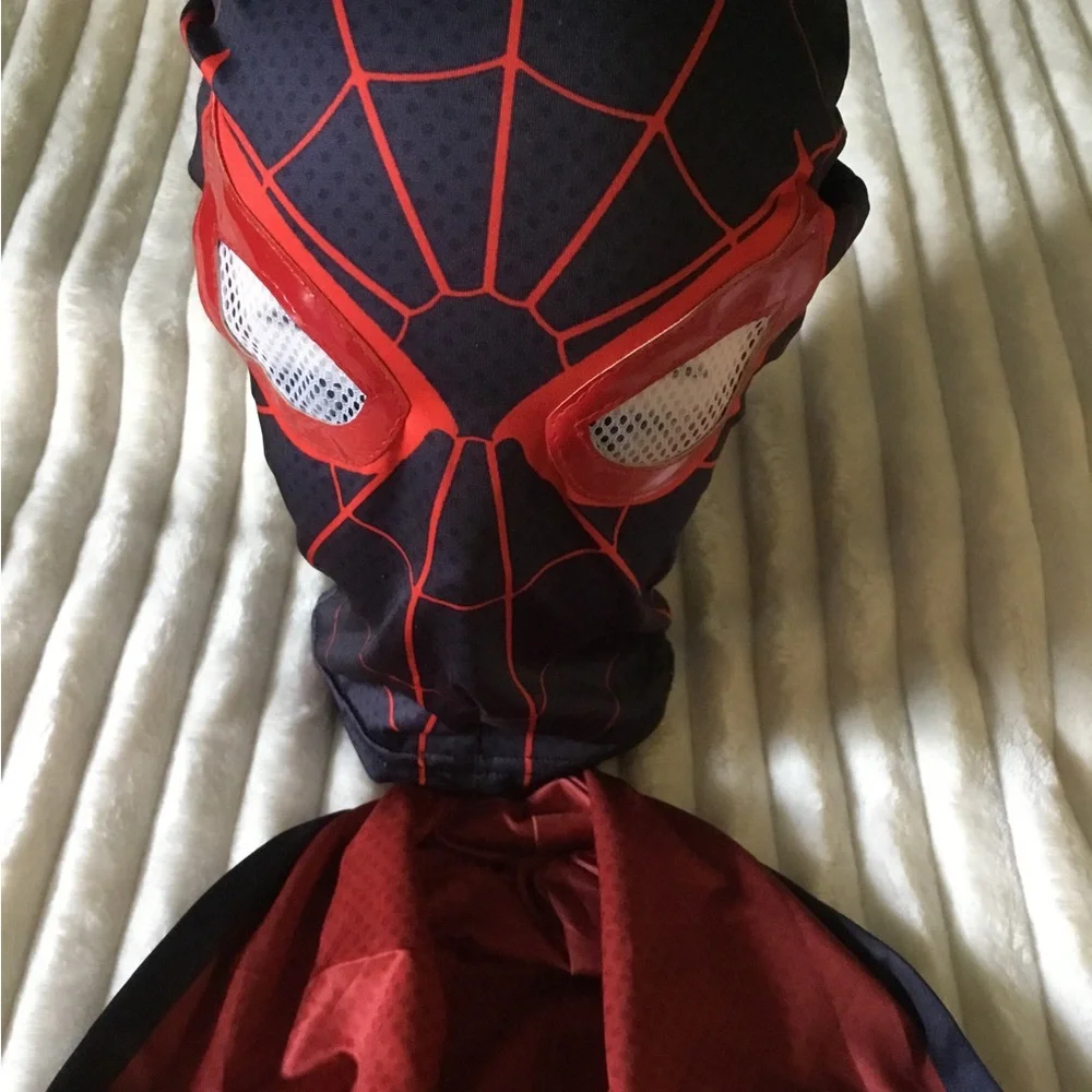 Kids Hooded Spider Superhero Costume - Red & Navy